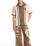 Stripe Beige Polo Shirt