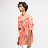 Coral Block Printed - Tshirt