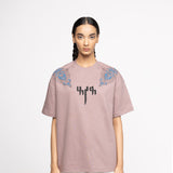 Mauve Block Printed - Tshirt