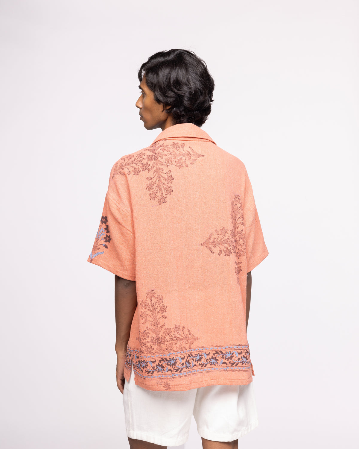 Coral Hemp Block Printed - Shirt