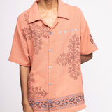Coral Hemp Block Printed - Shirt