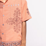 Coral Hemp Block Printed - Shirt