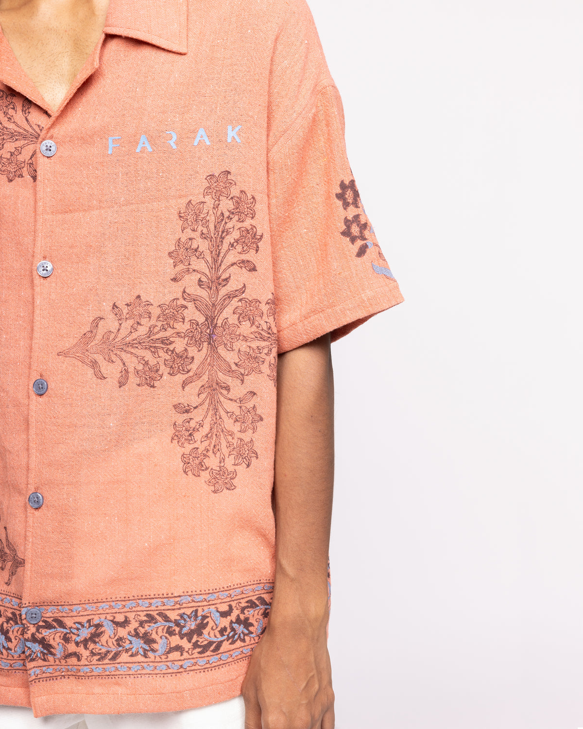 Coral Hemp Block Printed - Shirt