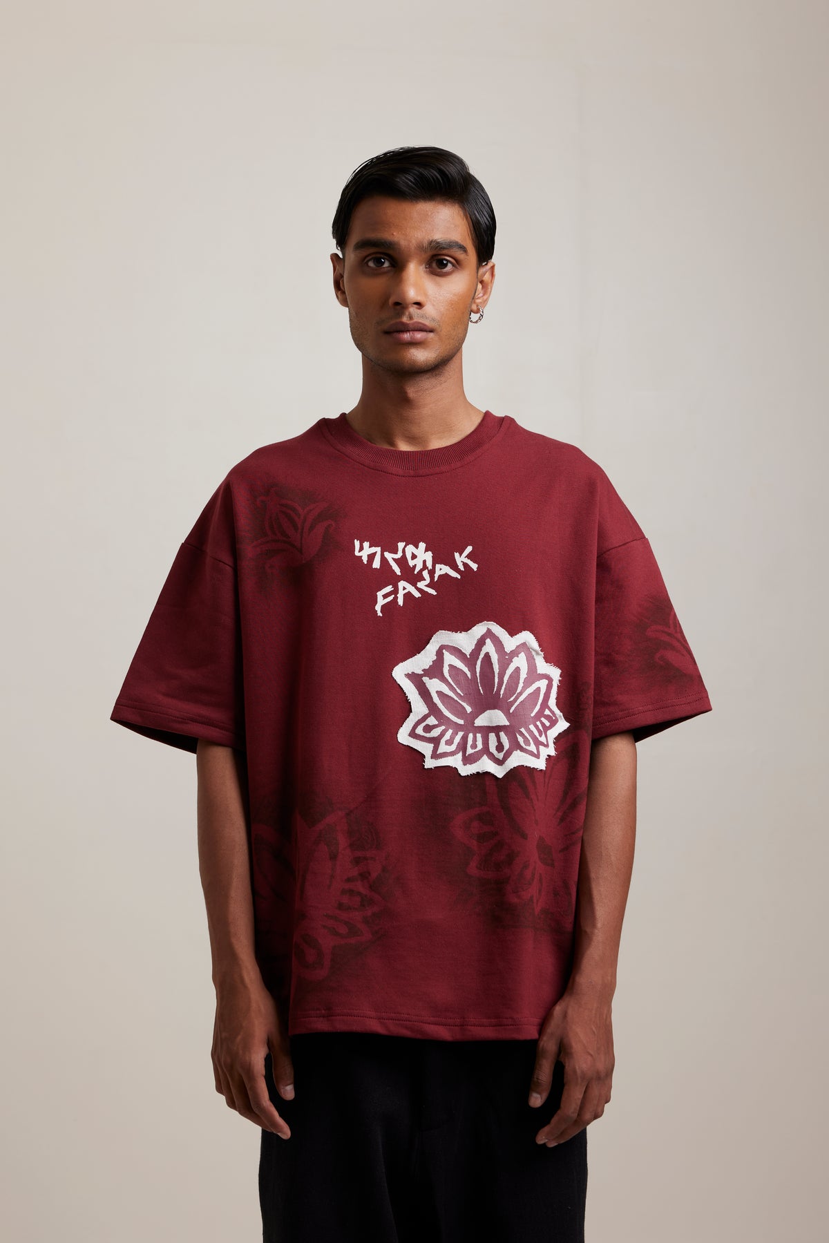 Crimson Block Printed - Tshirt