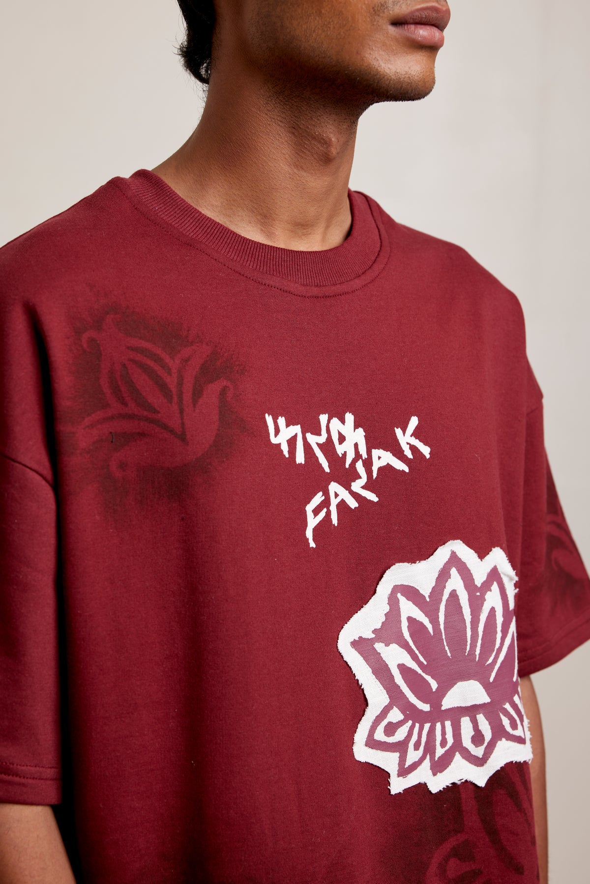 Crimson Block Printed - Tshirt