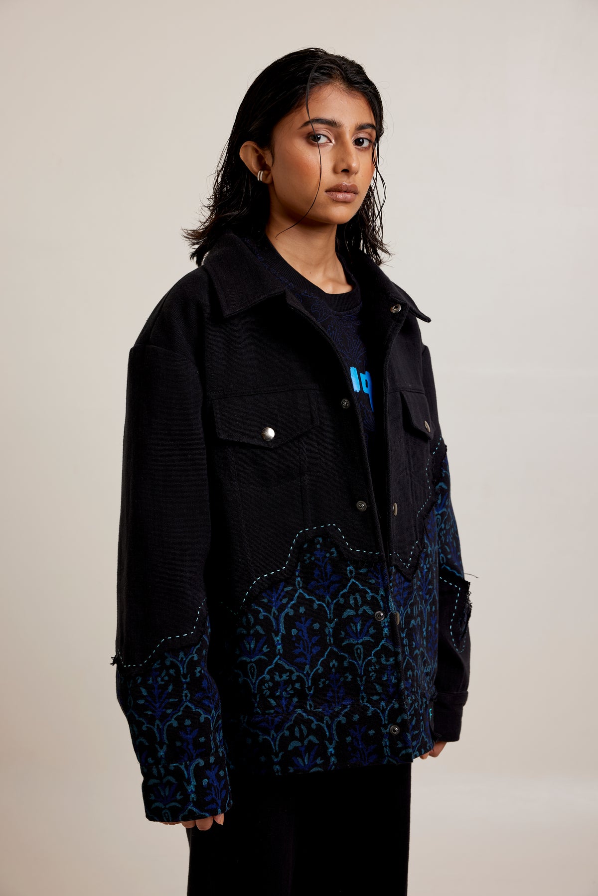 Black Khadi Handwoven - Jacket 2.0