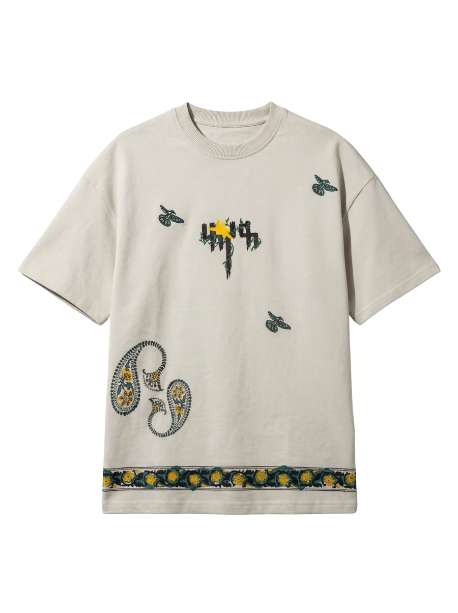 "Sage Green" Blockprint T-shirt