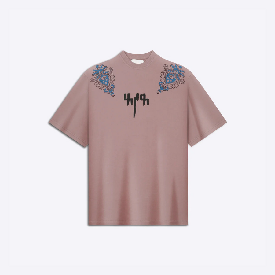 Mauve Block Printed - Tshirt