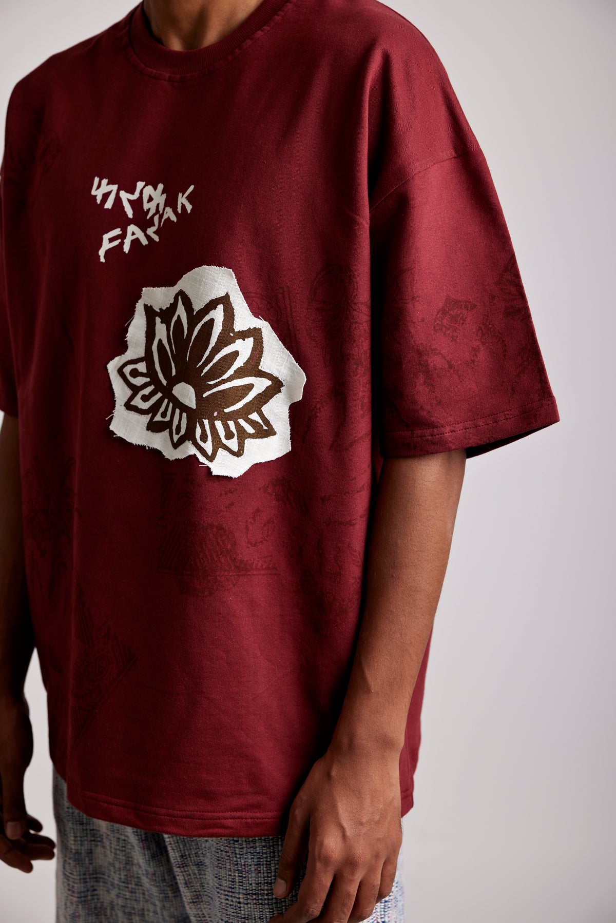 Crimson Block Printed - Tshirt