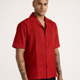 Basics Red Bagru Shirt