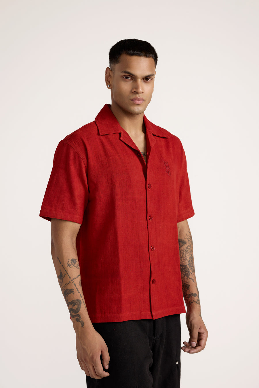 Basics Red Bagru Shirt