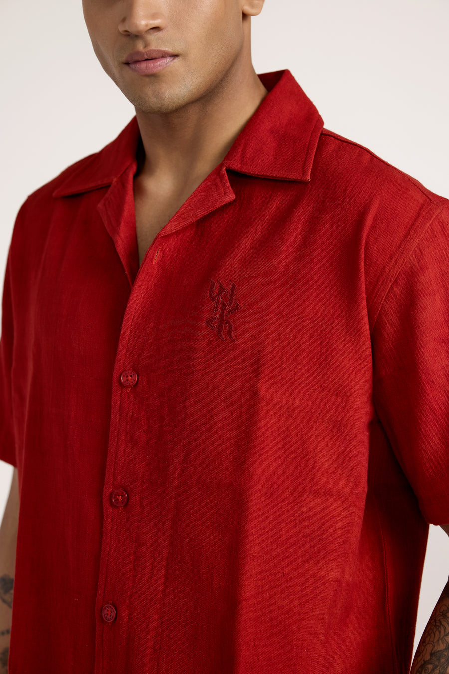 Basics Red Bagru Shirt