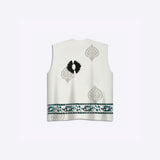 Sleeveless Block-printed T-shirt