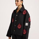 Hand Embriodered Black - Jacket