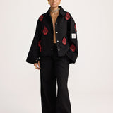 Hand Embriodered Black - Jacket