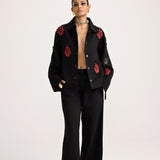 Hand Embriodered Black - Jacket