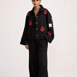 Hand Embriodered Black - Jacket