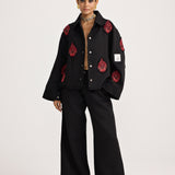 Hand Embriodered Black - Jacket