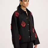 Hand Embriodered Black - Jacket