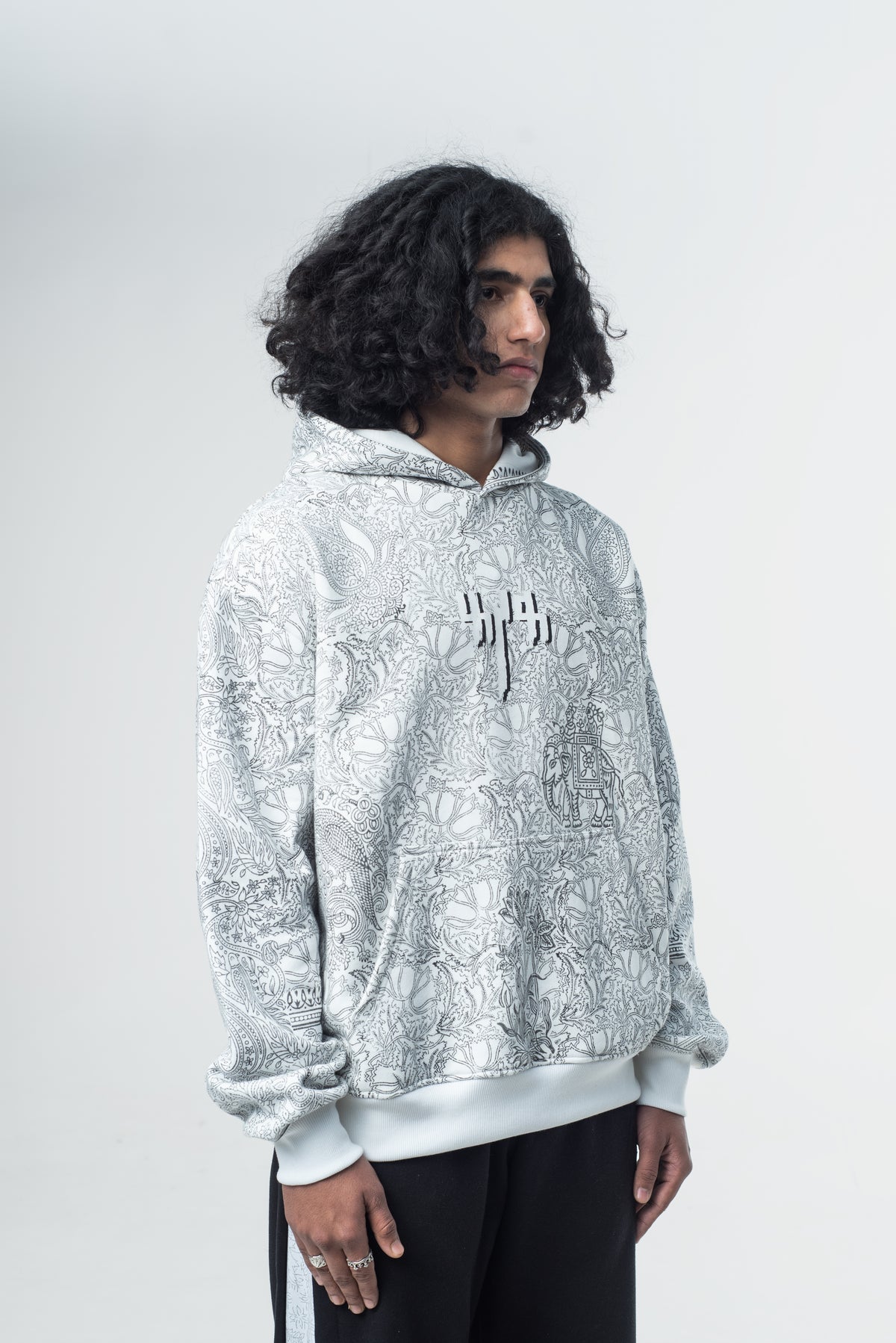 Block Printed Vintage Canvas - Hoodie