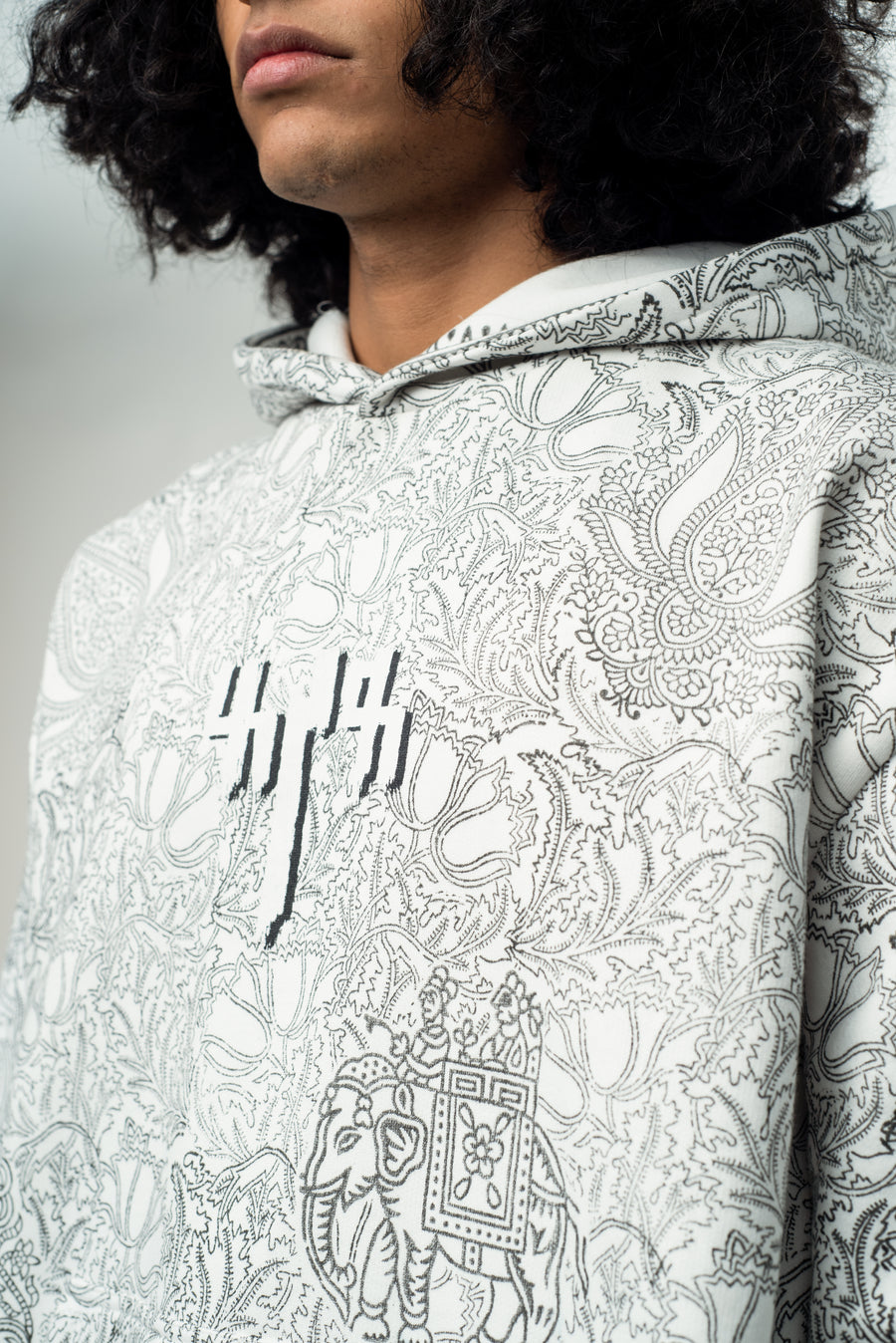 Block Printed Vintage Canvas - Hoodie