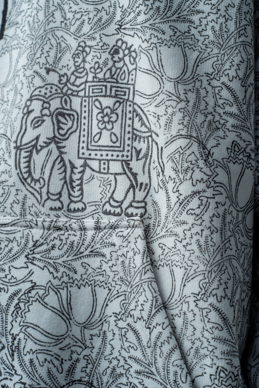 Block Printed Vintage Canvas - Hoodie